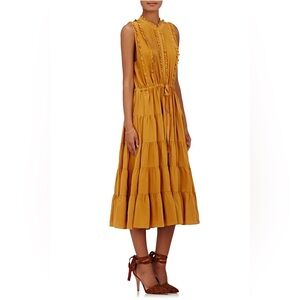 Ulla Johnson Minetta Silk Midi Dress Marigold Sz 6